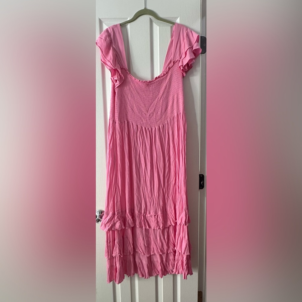 Chelsea & Violet Pink Ruched Maxi Sundress